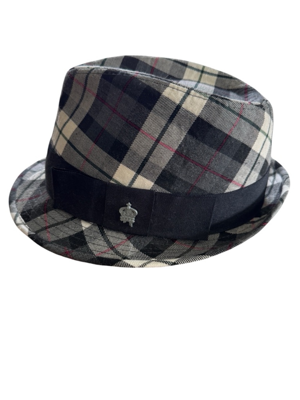Christy’s Crown Collection Plaid Fedora Hat Tony Merenda Crown Logo OS